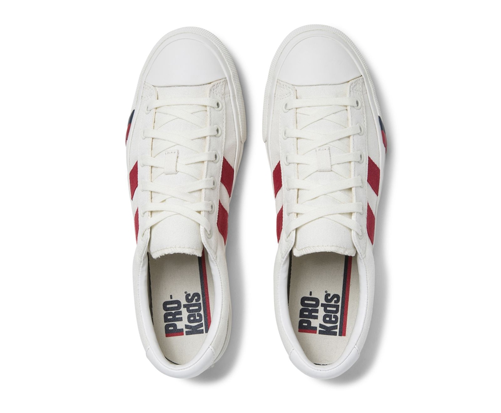 Keds Sneakers White/Red - Royal Plus Canvas - Womens ODXTUG-524